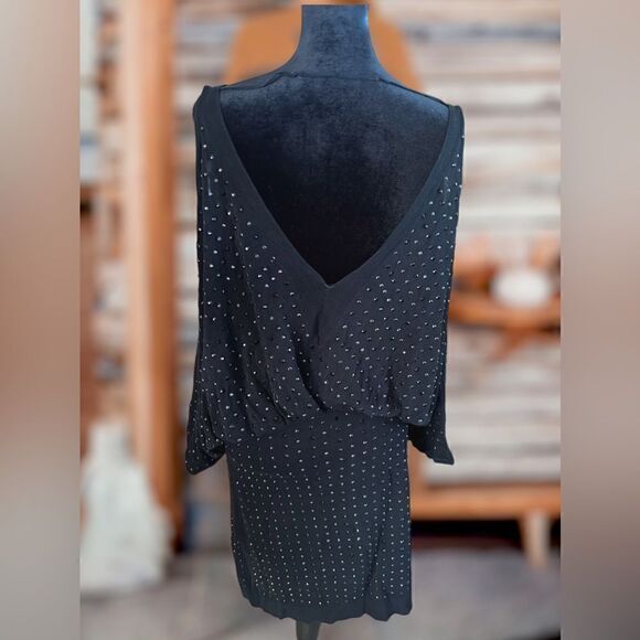 🔥🔥Faith Connexion Embellished Studded V Neck Slouchy Mini  Dress Size S - Picture 3 of 16